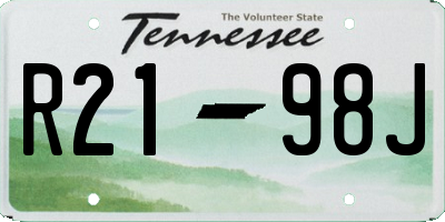 TN license plate R2198J