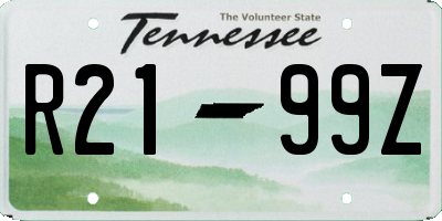 TN license plate R2199Z