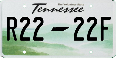 TN license plate R2222F