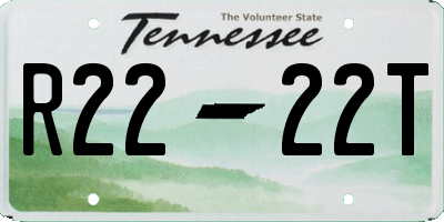 TN license plate R2222T