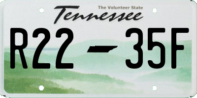 TN license plate R2235F