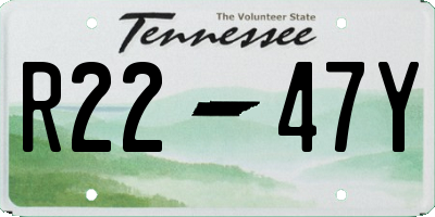 TN license plate R2247Y