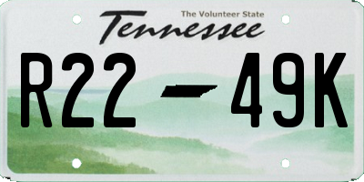 TN license plate R2249K