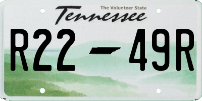 TN license plate R2249R