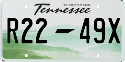 TN license plate R2249X