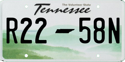 TN license plate R2258N