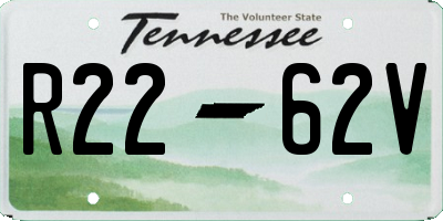 TN license plate R2262V