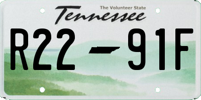 TN license plate R2291F