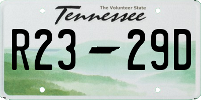 TN license plate R2329D