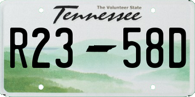 TN license plate R2358D
