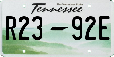 TN license plate R2392E