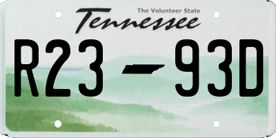 TN license plate R2393D
