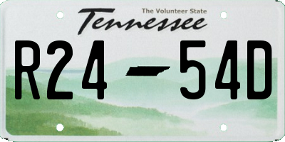 TN license plate R2454D