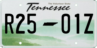 TN license plate R2501Z