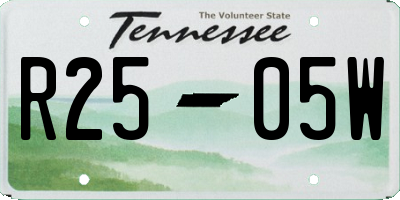 TN license plate R2505W