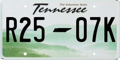 TN license plate R2507K