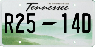 TN license plate R2514D