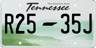 TN license plate R2535J