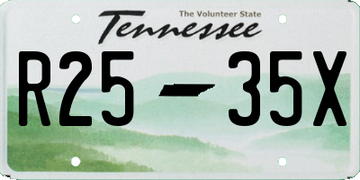 TN license plate R2535X