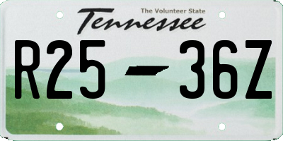 TN license plate R2536Z