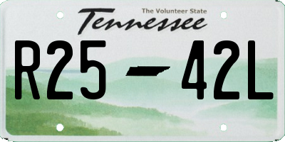 TN license plate R2542L