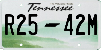 TN license plate R2542M