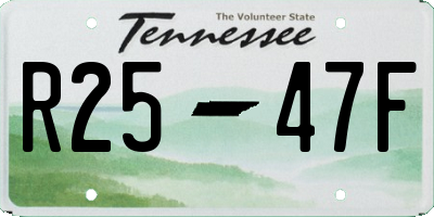 TN license plate R2547F