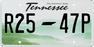 TN license plate R2547P