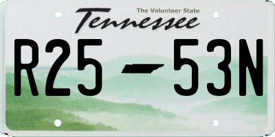 TN license plate R2553N