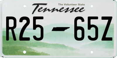 TN license plate R2565Z