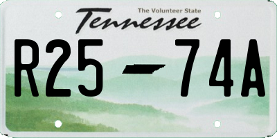 TN license plate R2574A