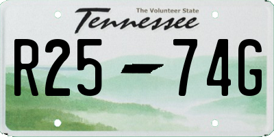 TN license plate R2574G