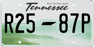 TN license plate R2587P