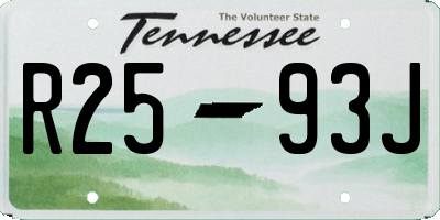 TN license plate R2593J