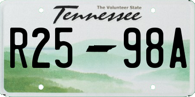 TN license plate R2598A