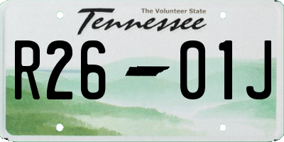 TN license plate R2601J