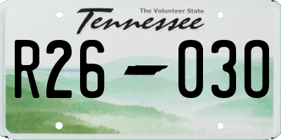 TN license plate R2603O