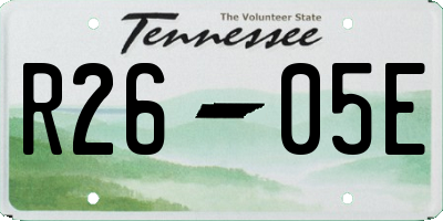 TN license plate R2605E