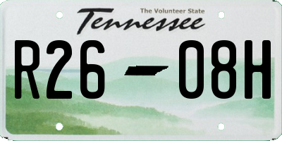 TN license plate R2608H