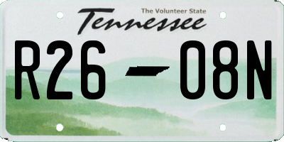TN license plate R2608N