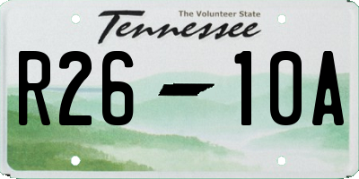 TN license plate R2610A