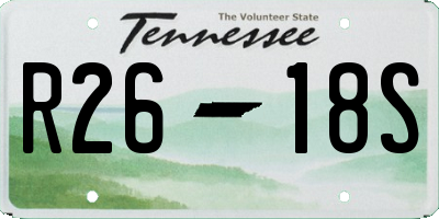 TN license plate R2618S