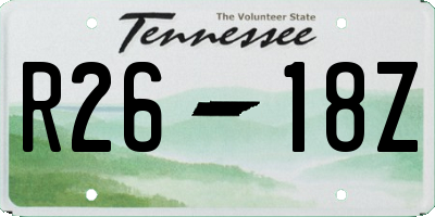 TN license plate R2618Z