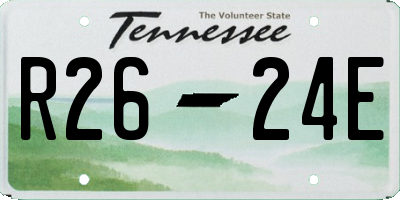 TN license plate R2624E