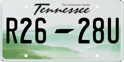 TN license plate R2628U