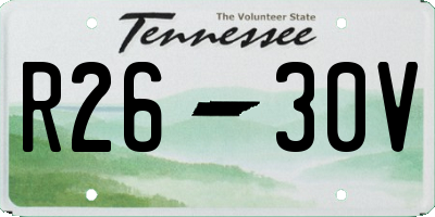 TN license plate R2630V