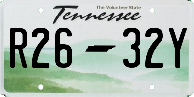 TN license plate R2632Y