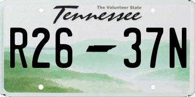 TN license plate R2637N