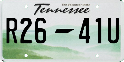TN license plate R2641U