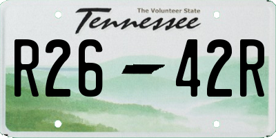 TN license plate R2642R